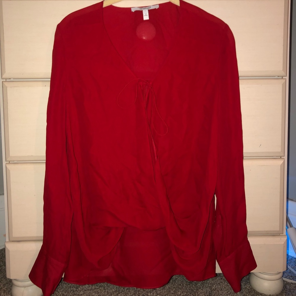 Red blouse NYC boutique